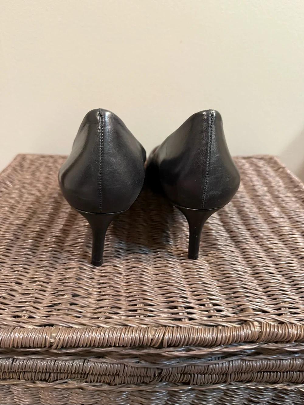 ANTONIO MELANI Black Pointed Leather Pumps